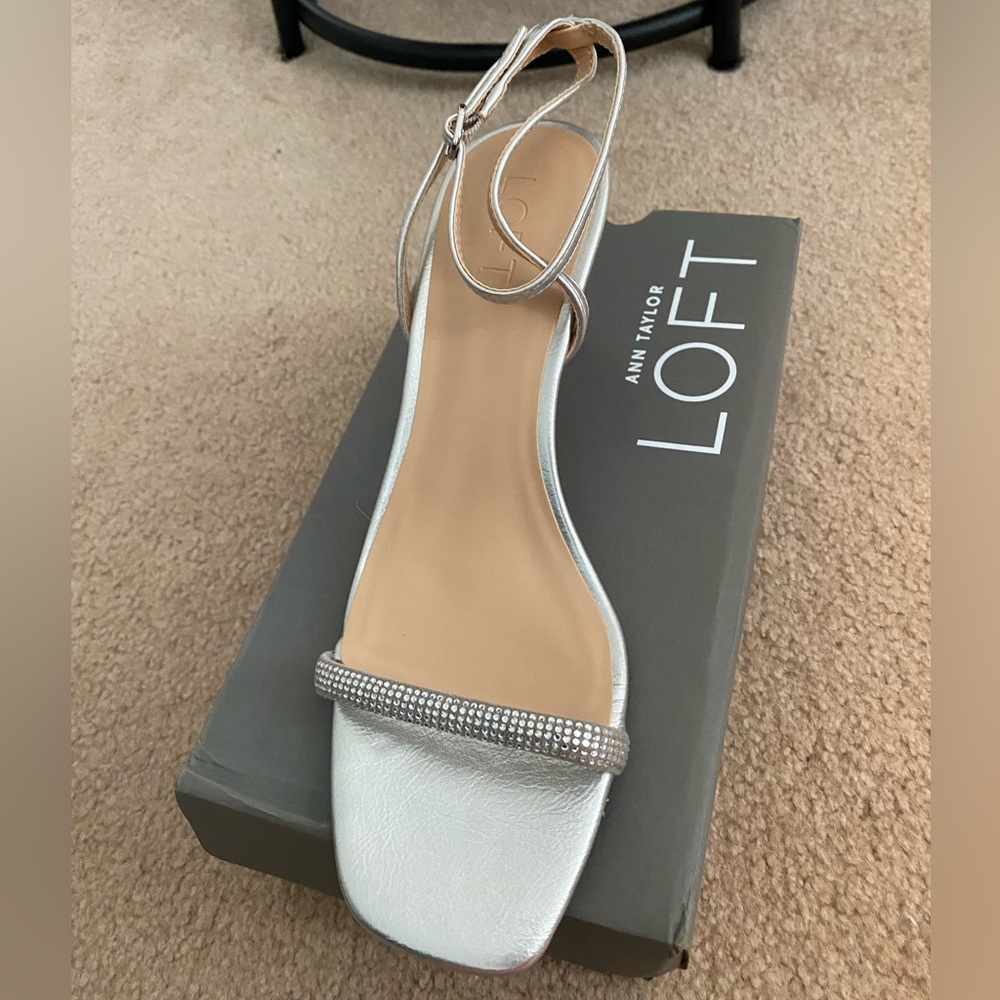 Loft silver heel dress shoes
